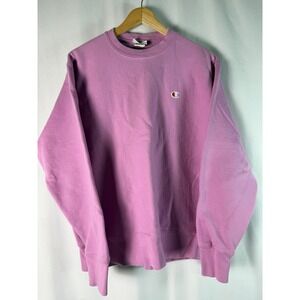 Champion Reverse Weave Crewneck Sweatshirt Lavender Purple Pullover Women's LG